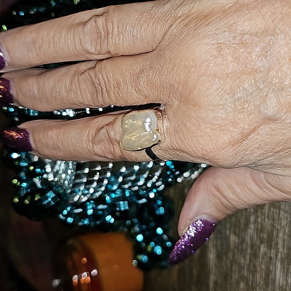 New Baroque pearl  Ring size 9.5  sterling silver - Picture 5 of 8